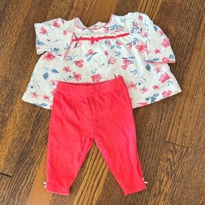 Little Me 2 Piece Play Set - Pink Floral - 6 M